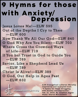 9 hymns of those with anxiety/depression